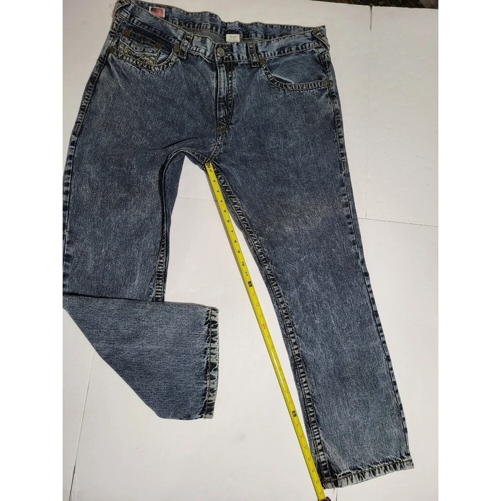 True Religion Geno Ricky Super T Straight Jeans Size 42x30 Blue